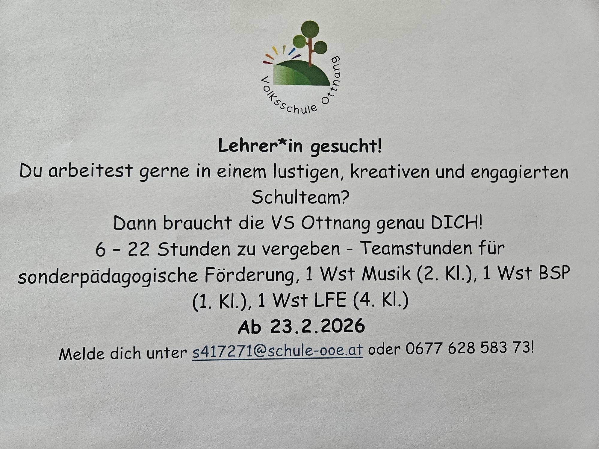 Lehrer*in gesucht!
